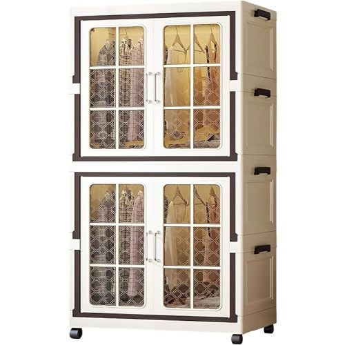 SunSettler Large Foldable Storage Bins with Lids & Wheels