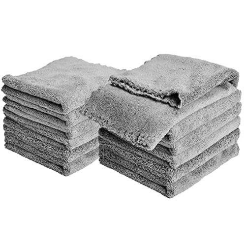 Baby Washcloths 12 Pack 12x12 Inches Microfiber Coral Fleece Extra Absorbent and Soft for Newborns, Infants and Toddlers-Grey