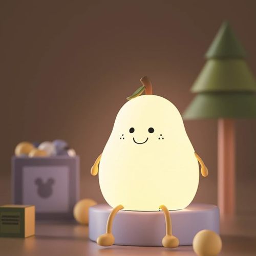 HAPPYBAG Cute Silicone Dimmable Nursery Pear Lamp