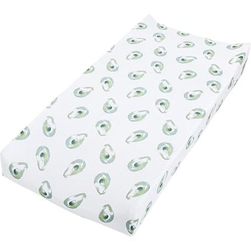 aden + anais Essentials Changing Pad Cover, 100% Cotton Muslin, Super Soft & Breathable, Tailored Snug Fit, Single, Farm to Table - Avocados