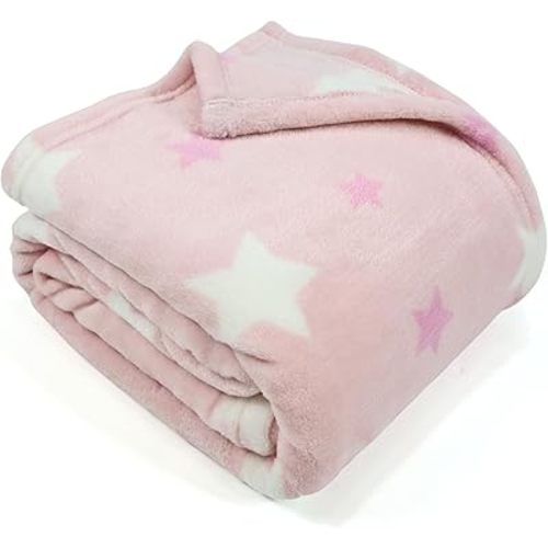 Pink Star Throw Blankets for Kids - 50"x60",Super Soft Cozy Kids Blankets for Girls,Perfect for School Couch Sofa Bed Room and Decoration