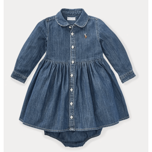 Baby Girls' Shirred Denim Shirtdress | Ralph Lauren