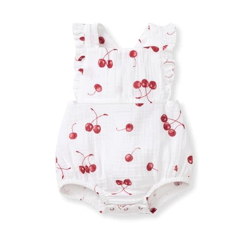 Burt's Bees Baby Baby Girls Romper - 100% Organic Cotton, One-Piece Shortall Girl Outfit