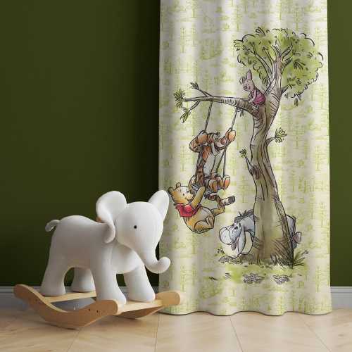 Winnie the Pooh Bear Nursery Curtains, Winnie the Pooh Nursery Decor, Kids Bedroom Curtains, Window Curtains, Gift for Baby