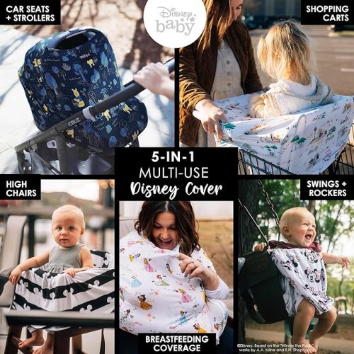 Milk Snob ORIGINAL Disney 5-in-1 Cover, Winnie The Pooh, Added Privacy for Breastfeeding, Baby Car Seat, Carrier, Stroller, High Chair, Shopping Cart, Lounger Canopy - Newborn Essentials, Nursing Top