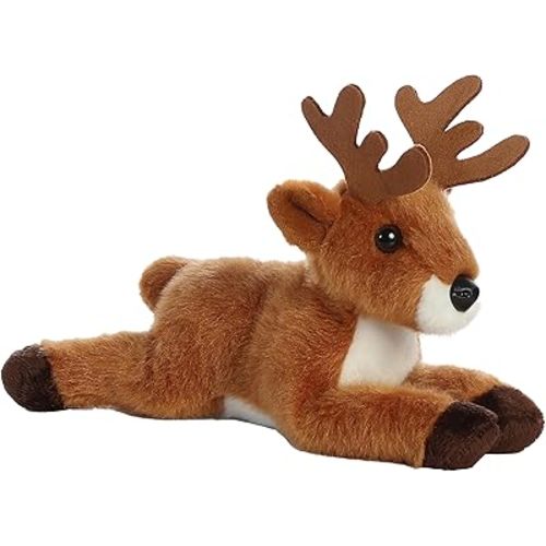 Aurora® Adorable Mini Flopsie™ Deer Stuffed Animal - Playful Ease - Timeless Companions - Brown 8 Inches