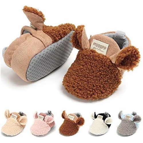 LAFEGEN Baby Booties for Boys Girls with Soft Lining Non Slip Gripper Newborn Infant Slipper Socks Toddler First Walker Crib Shoes 0-18 Months