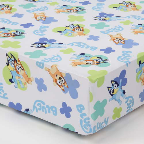 Bluey Toddler Sheet Set 2 Pack, Blue, White, Toddler Boy and Girl