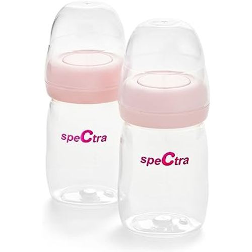 Spectra - Wide Neck Baby Bottles - Compatible with Spectra Breast Milk Pump Flanges (Pack of 2)