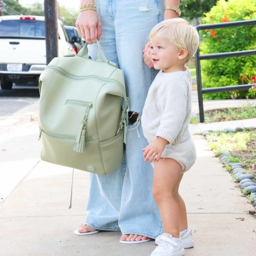 Weslie Diaper Backpack in Matcha | Caden Lane