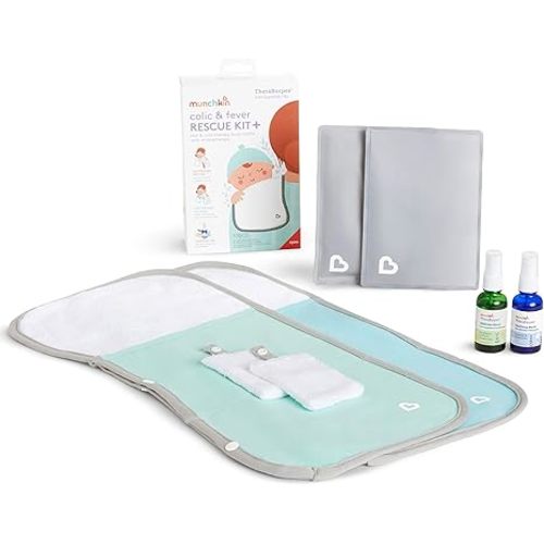Munchkin® Theraburpee with Essential Oils: Colic & Fever Rescue Kit + with Hot & Cold Therapy Burp Cloths & Aromatherapy