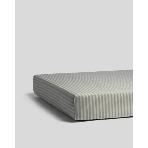 Percale Crib Sheet, Moss Stripe Color | Parachute Home