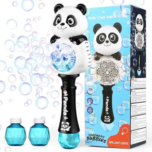 Light Up Bubble Wand, Rechargeable Automatic Bubble Toy for Kids 3-8