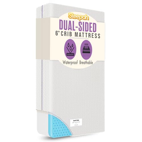6” Crib Toddler Bed Mattress – Made in USA – Breathable Waterproof Washable | Dual Sided Cooling Memory Foam for Toddler & Baby - CertiPUR & OKEO-Tex Certified – Soft Breathable & Hypoallergenic Cover