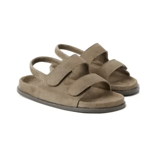 Soft Brown Sueded Slide Sandal by Janie and Jack