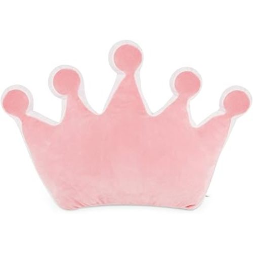 Crown Shaped Throw Pillows, Fluffy Decorative Pillows Soft for Girls Boys in Toddler Kids Room Decoration (Pink)