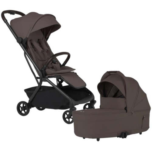 Silver Cross Nia Compact Travel Stroller & Bassinet Bundle, Chocolate