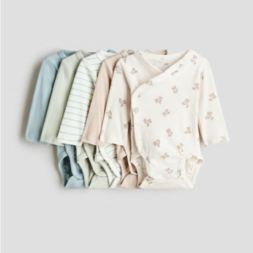 h&m 5 pack wrapover bodysuits