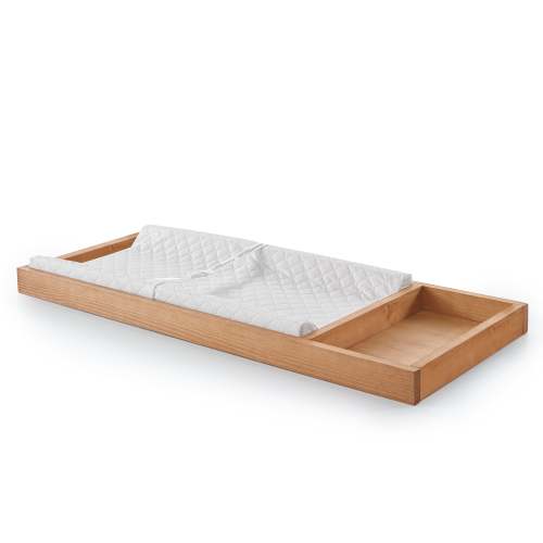 Retro Changing Tray in Hazelnut Solid Wood | Simply Nursery