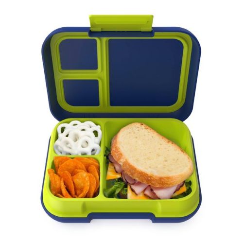 Bentgo Pop Leakproof Bento-Style Lunch Box with Removable Divider-3.4 Cup - Navy Blue/Chartreuse: Ages 8+, BPA-Free, Plastic