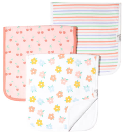 Amazon.com: Copper Pearl Premium Baby Burp Cloths - 3-Pack Large Cotton Burp Cloths, Extra Soft Spit Up Rags with 3 Absorbent Layers, Perfect for Baby Girl Gifts (21" x 10" Size, Lemon Set) : Baby