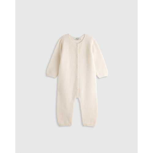 Washable Cashmere romper - Baby in Ivory