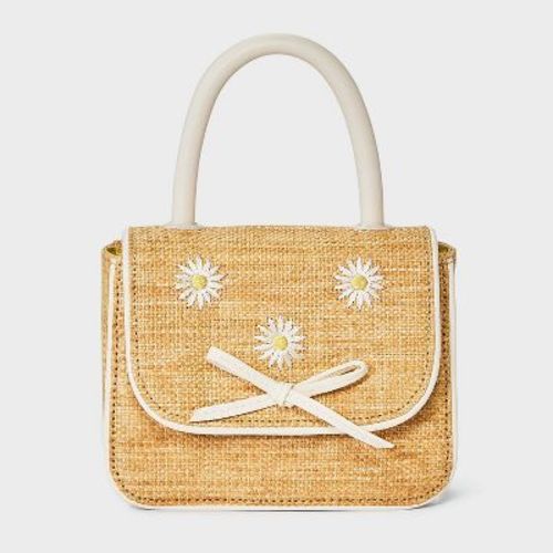 Toddler Girls' Daisy Straw Purse - Cat & Jack™ Heather Beige