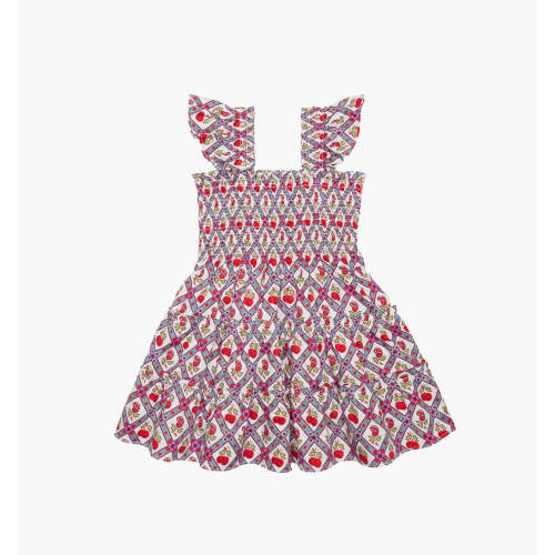 The Baby Ellie Nap Dress - Diamond Cherries Cherry Red - Hill House Home