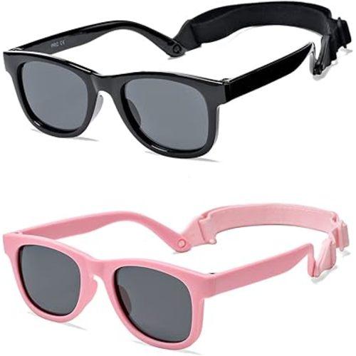 AZorb Polarized Sunglasses for Baby with Strap 100% UV Protection Shades for Toddler Age 0-24 Months