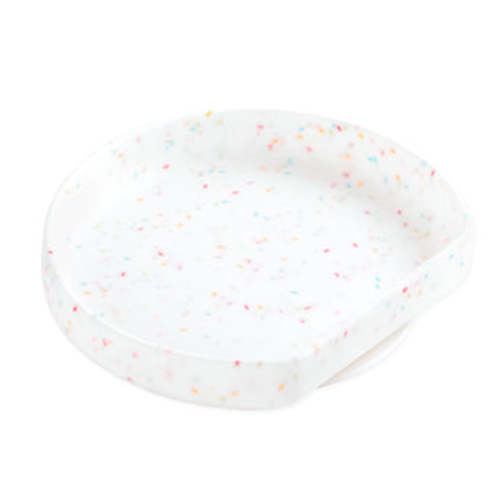 Vanilla Sprinkle Silicone Plate with Suction & Deep Walls | Bumkins