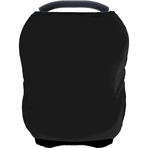 Car Seat Covers for Babies - Multi- use Nursing Carseat Canopy, Breastfeeding Covers, Baby Shower Gifts for Boys and Girls (Pure Black)