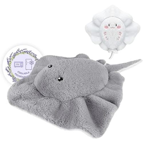 Heatable & Coolable Stingray Stuffed Animals, Cute Microwavable Heating Pad Plushies for Soothing & Relaxation, Stuffed Stingray Plush Toys, Devilfish Plush Toy Gift