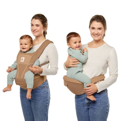 Ergobaby Alta 2-in-1 All Carry Positions Baby Carrier and Hip Seat - Camel Brown