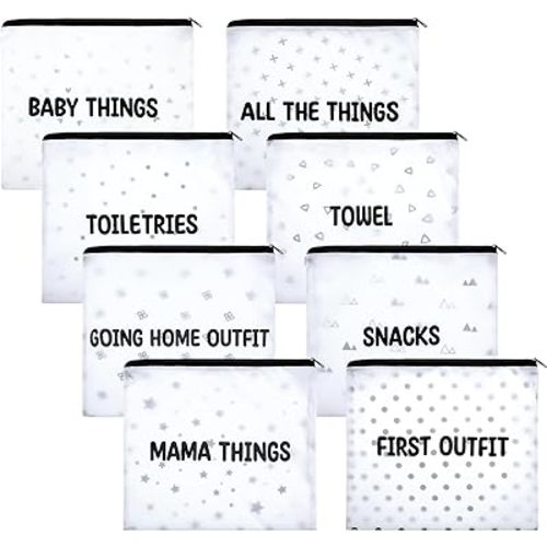 8 Packs Hospital Bags for Labor and Delivery Diaper Bag Organizing Pouches Travel Maternity Bag 8 Sorts Hospital Bag Essentials for Baby, Expecting Moms and New Mothers Mommy, 10.63 x 9.25 Inches