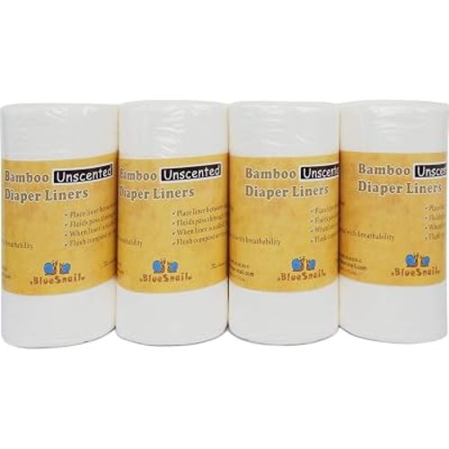 Rayon Unscent Diaper Liners- Fragance Free and Chlorine Free(4PK) 400 Count by BlueSnail（White）