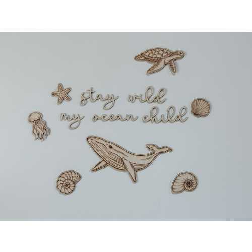 Stay wild my ocean child | wall decoration | Ocean | Ocean Nursery | Shell Decor | Playroom Signs | Waves | Whales | Sea Shells | Birthday