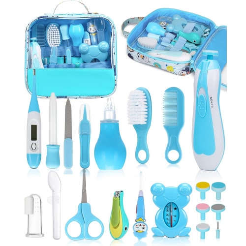 Baby Grooming Kit, 20 in 1 Newborn Baby Essentials for Newborn Infant Toddlers, Blue