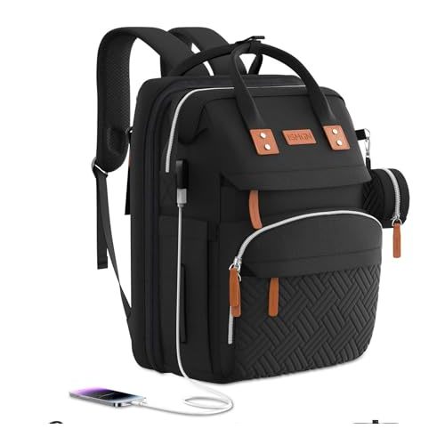 ISMGN Diaper Bag Backpack with Changing Station, Large Diaper Bag, Baby Bag, Multifunctional Diaper Bag, Black