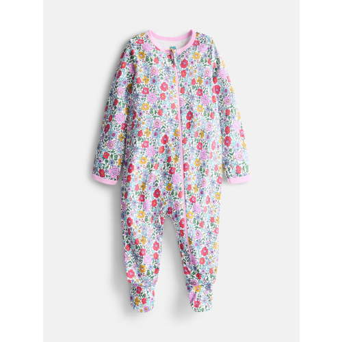 Wonder Nation Baby Girls' Sleep and Play Cotton Pajamas, Sizes Preemie-6-9 Months