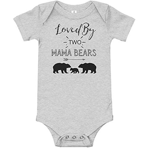 Two Moms Baby Bodysuit Loved by Two Mommies Baby Outfit LGBT Lesbian Moms Baby Clothes Two Mama Bears