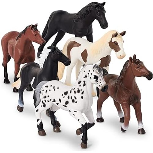 Terra by Battat – 6 Pieces 6-Inch Horse Figurines – Horse Toy Set – Realistic Plastic Animal Figurines – Collectible Gift for 3+ Years – Party Decorations & Playtime