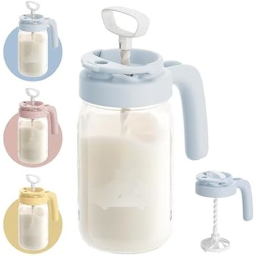 Papablic Glass Breast Milk Pitcher, Formula & Baby Feeding Container, Blue