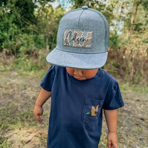 Personalized Snapback Hat | Infant and Youth, Camo- Style BR - PEBBLELAND CAMO