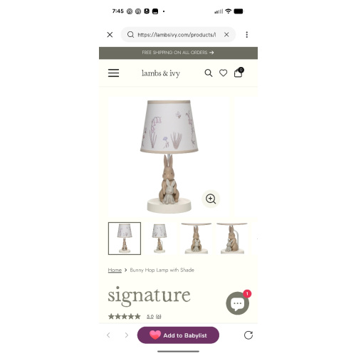 Bunny Hop Lamp with Shade