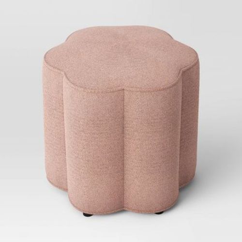 Scallop Upholstered Ottoman Pink - Room Essentials™