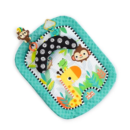 Bright Starts Tummy Time Prop Mat - Giggle Safari, Ages Newborn +