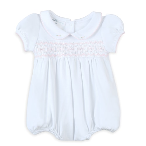 Lizzie's Classics Smocked Short Sleeve Bubble - Pink