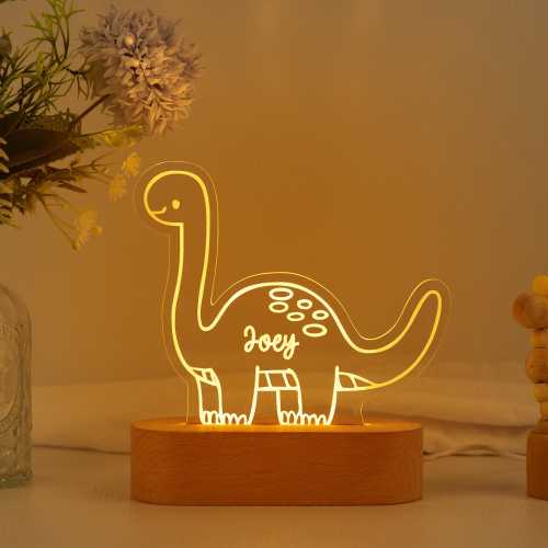Dinosaur Night Light,Custom Name Night Light,Cute Night Light,Baby First Birthday Gift,Baby Nursery Decor,Newborn Shower Gift,1st Xmas Gift