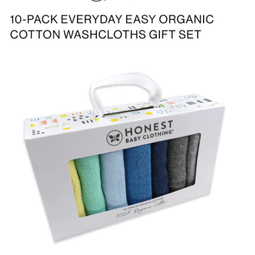 10-Pack Organic Cotton Baby-Terry Wash Cloths