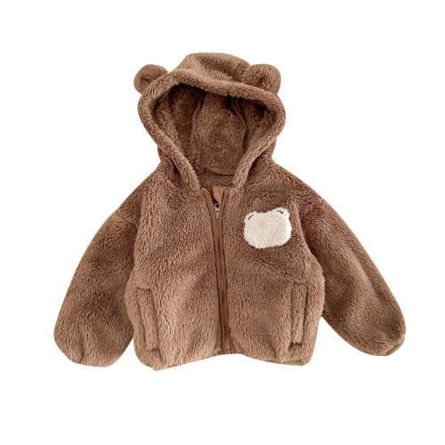 REDARER Kids' Plush Hooded Jacket - Soft Coat for Boys & Girls, Warm Winter Outerwear with Cute Animal Ears,Size:3-6 Months